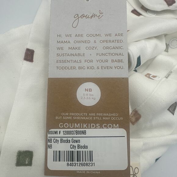 Goumi 24 Hour Convertible Baby Gown Sleeper Sack Size Newborn Bamboo City Blocks - Picture 3 of 13